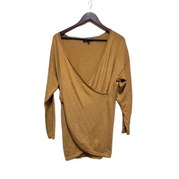 Eloquii Crossover Front Faux Wrap Camel Tan Brown Sweater 14/16 - Picture 1 of 7